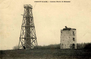 Le moulin de Belle-Assise et la chemine en 1906