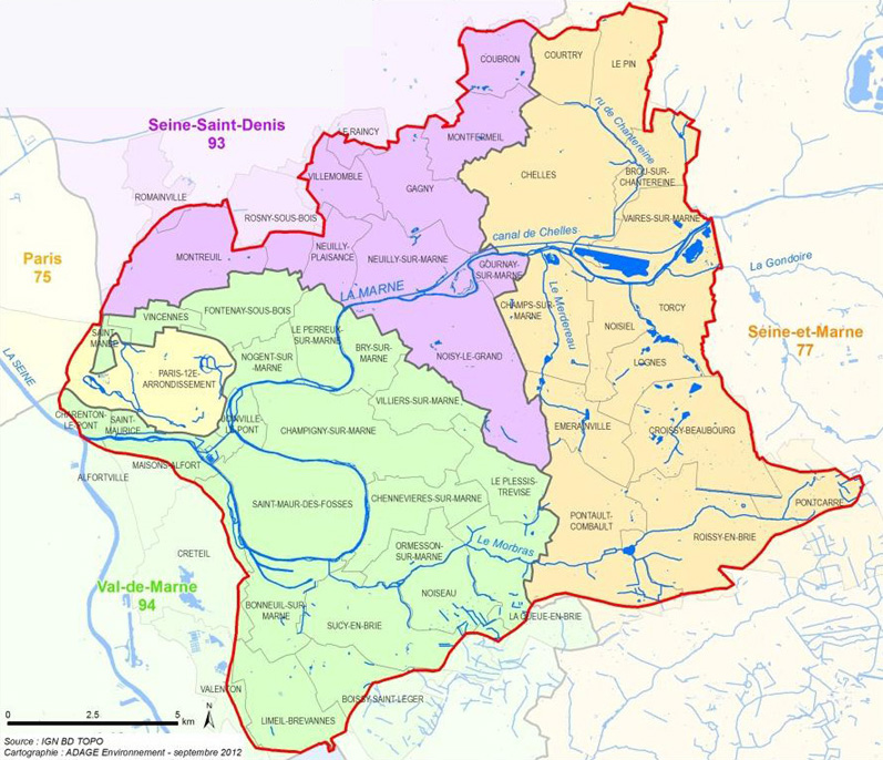 Territoire du SAGE Marne-Confluence