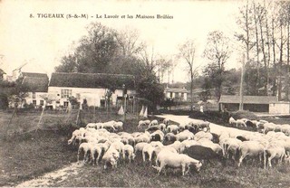 Le lavoir et les maisons brles