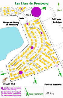 Carte de rpartition des captures en 2013