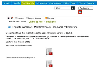 Extrait d'un site de mairie