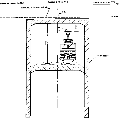 Vue en coupe des voies enterres